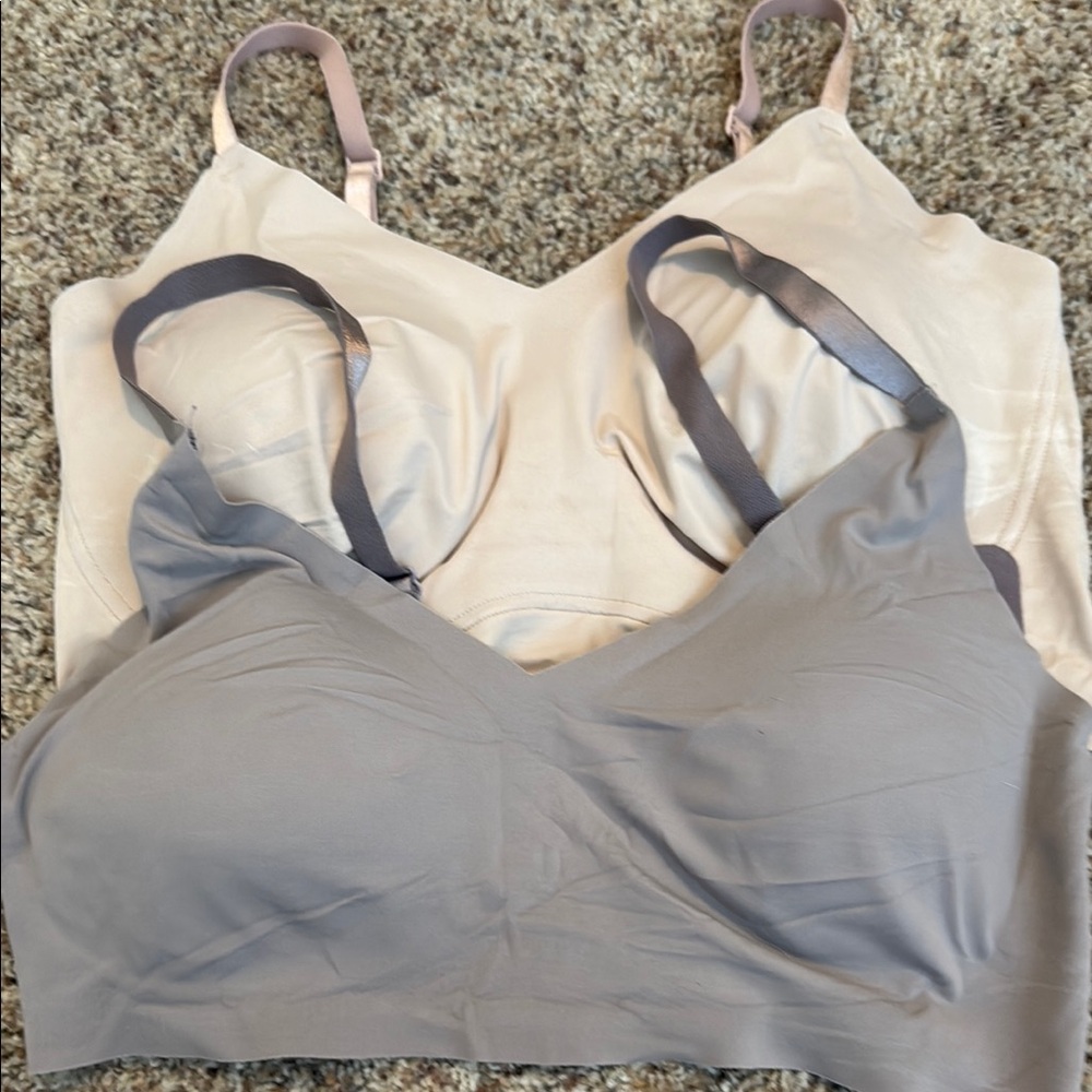 True & Co. Seamless Bralette Set - Gray and Cream